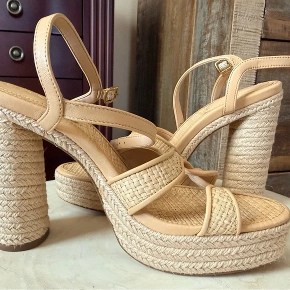 NWOT Coach Talina Espadrille Woven Heels - Picture 2 of 7